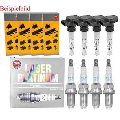 4x NGK Zündspule +4x Zündkerze Laser Platinum für Renault Scénic III JZ0/1_ 2.0