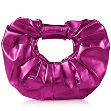 Clutch Purse for Women - Evening Clutch PU Leather Pleated Bag Designer 3-pink