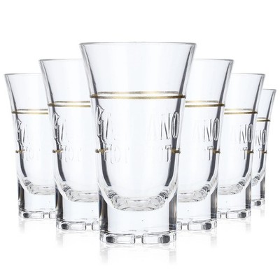 6x  Galiano Likör Acryl Shot Glas Kurzer Stamper goldene Ausführung