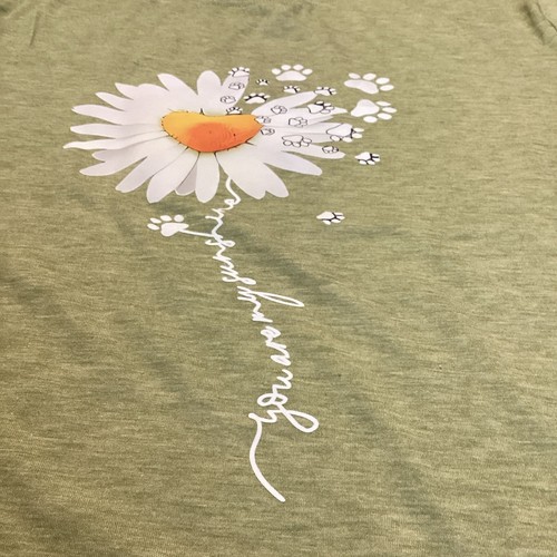 t shirt margherita verde You Are My Sunshine Dog Paw Prints - Medium nuova - Foto 4 di 8