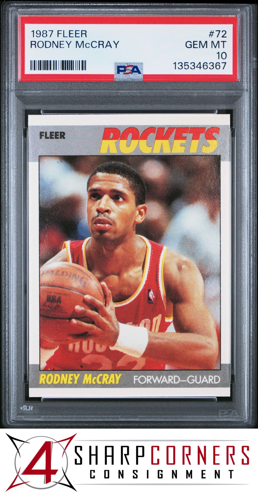 1987 FLEER #72 RODNEY MCCRAY ROCKETS PSA 10