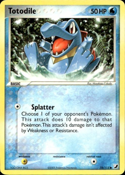 Pokemon Totodile Unseen Forces 78/115 Light Play LP+ or Better