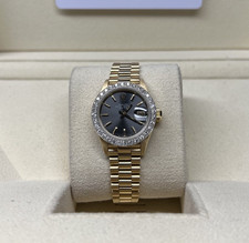Rolex datejust grey dial diamond bezel full 18kt gold 26mm ref: 69178watch only