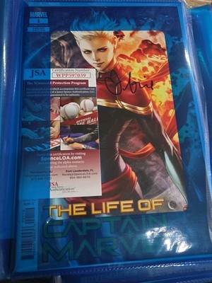 Captain Marvel #1 Variant Edition Brie Larson Auto Signed JSA Witnessed COA