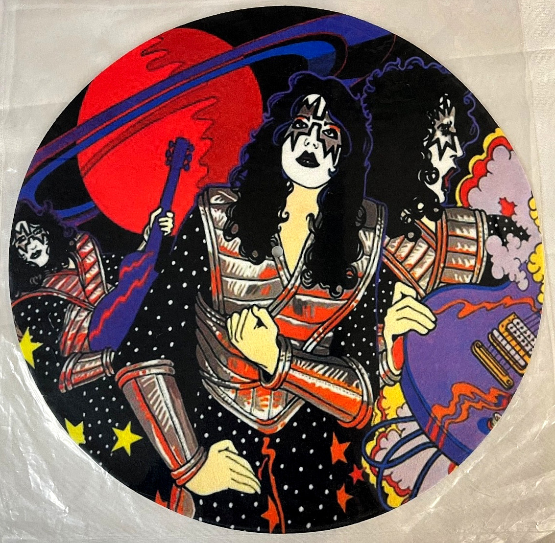 KISS Slipmat - Ace Solo Album Artwork Slip mat new in sealed bag Spaceman Rare