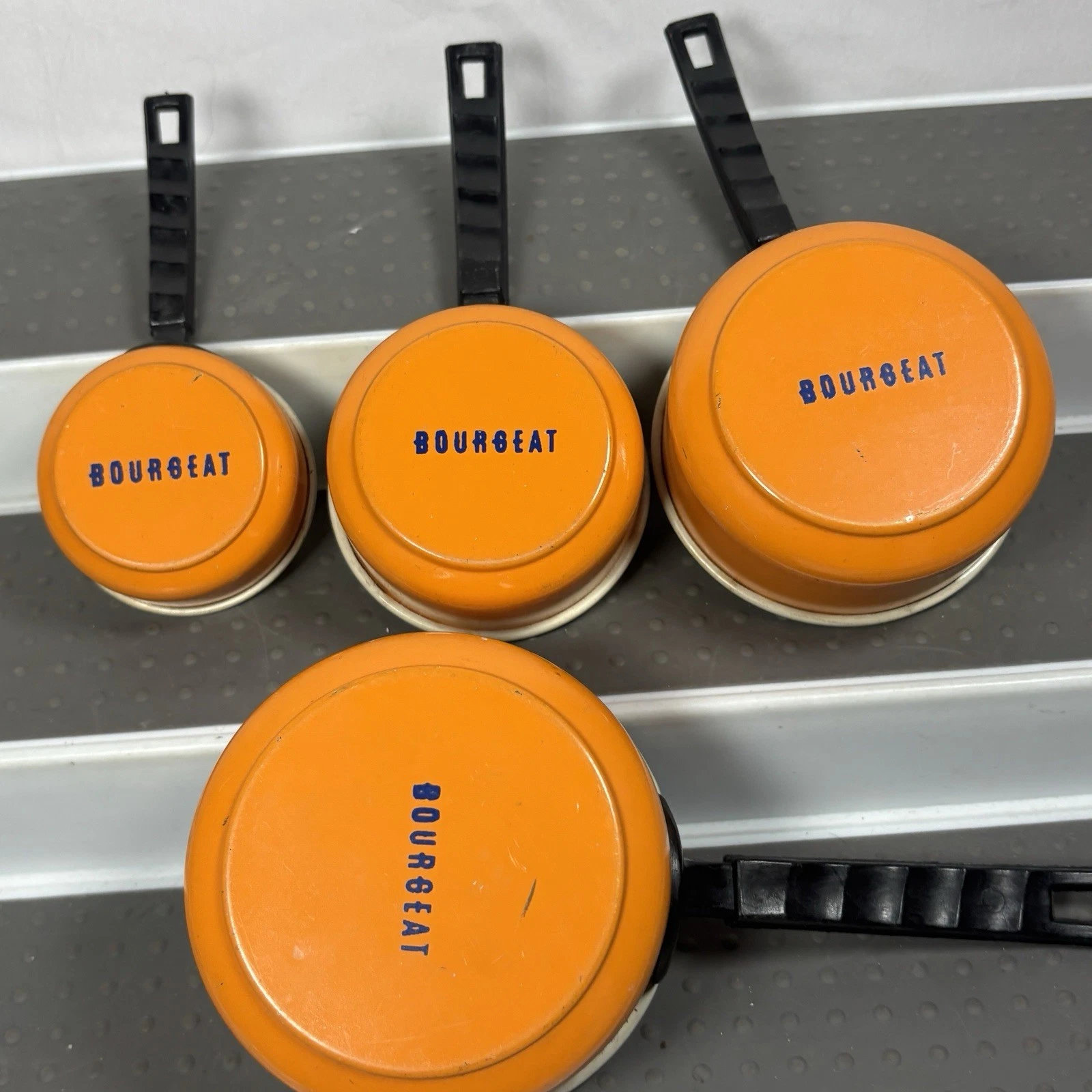 Vintage Bourgeat Measuring Cups Miniature Pans French Orange Rare
Opens in a new window or tab