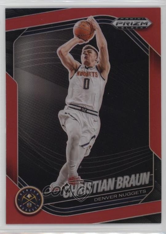 2024-25 Panini Prizm Black Red Prizm 1/299 Christian Braun #186 0nr3