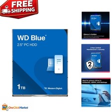 WD Blue 1TB Mobile Hard Drive - 5400 RPM, SATA 6 Gb/s, 128 MB Cache - Compact...