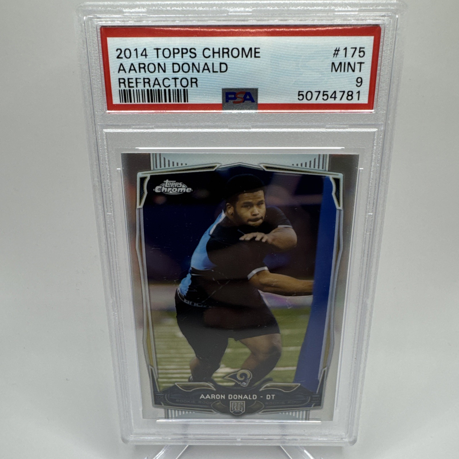 Aaron Donald 2014 Topps Chrome #175 Rookie Refractor PSA 9