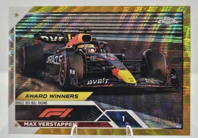 Max Verstappen 2023 Topps Chrome F1 Gold Wave Refractor /50《Sharp》Fastest Lap  