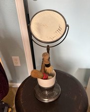 Vintage Shaving Stand w/ Mug/Bowl, 2 Brushes, Straight Razor Round Soap