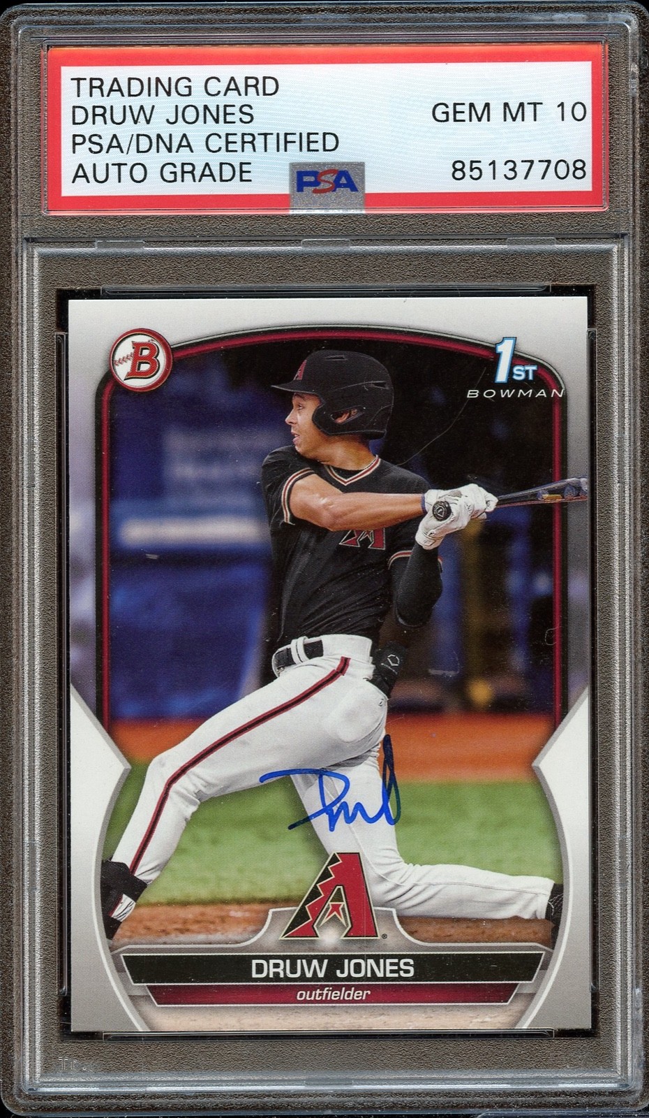 Druw Jones AUTOGRAPH 2023 1st Chrome Bowman SIGNED PSA 10 GEM MINT AUTO