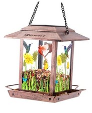 Solar Bird Feeders for Outdoors - 2.5 LBs Metal Wild Large  Small Bird