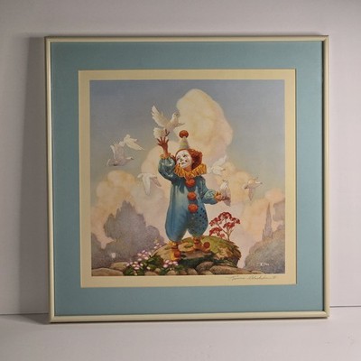 VINTAGE Innocent Wonders Thomas Blackshear II FRAMED Print Clown SIGNED