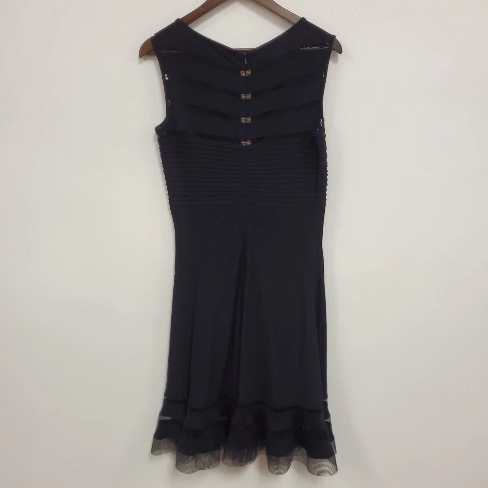Tadashi Shoji Womens Sleeveless Event Tiered Midi Dress Size L Black Cocktail - Image 3 of 4