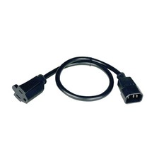 Tripp Lite 2 ft C14 to NEMA 5 15R Power Cord UL Listed Black AC Adapter