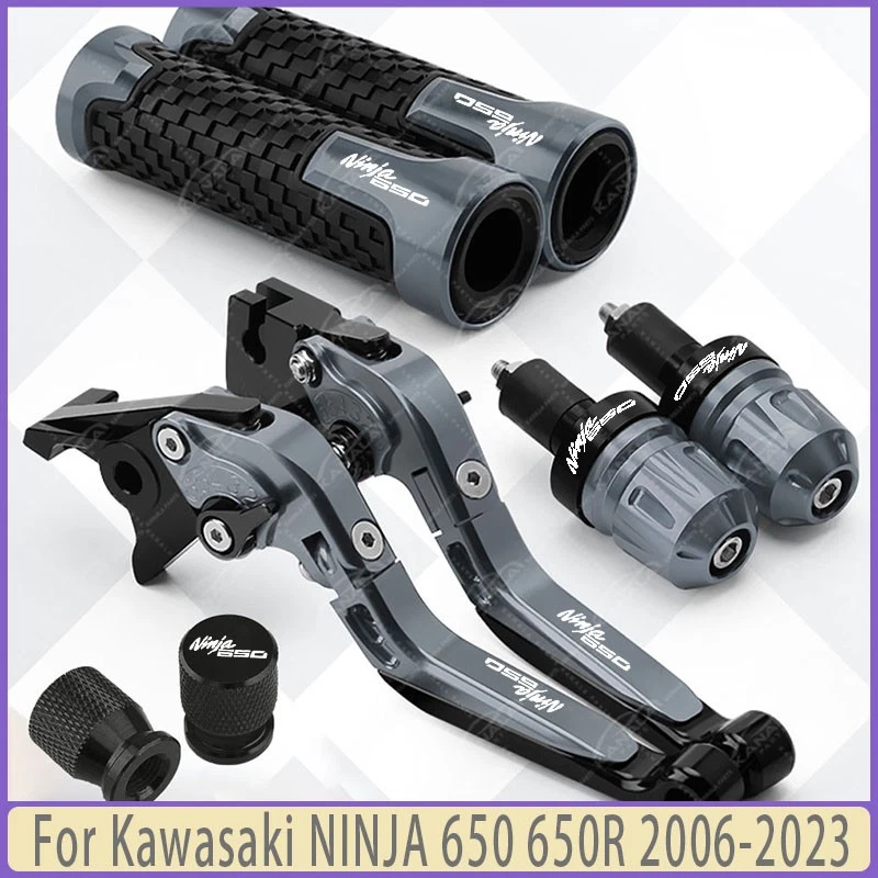 NEW Handle Grip Cap Brake Clutch Lever Set For Kawasaki NINJA 650 650R 2006-2023 Foto 3 de 4