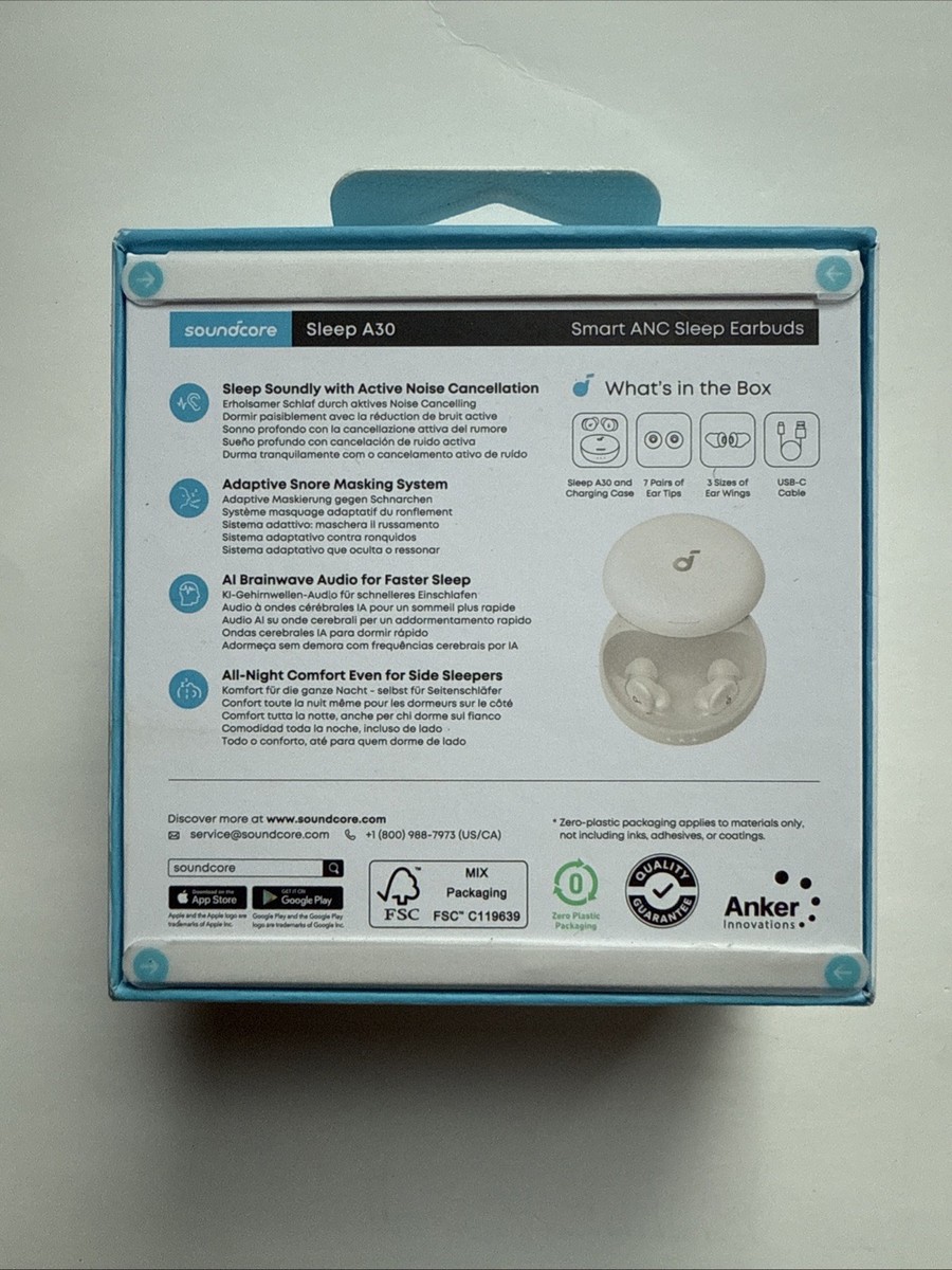 Soundcore A30 by Anker Sleep Earbuds, Noise Cancelling, Adaptive