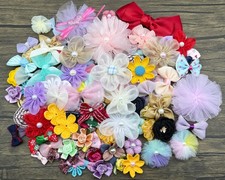 100PCS Mix Satin Ribbon Rose, Organza Daisy Flowers, Appliques, Sewing Craft