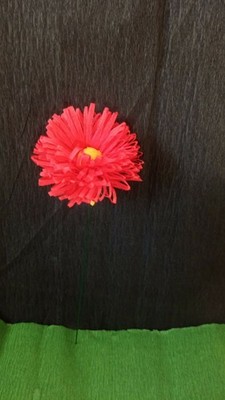 30 x Krepprosen Krepp Papier Blumen mit Floristen Draht, 6 cm rot , ELIT ETNO