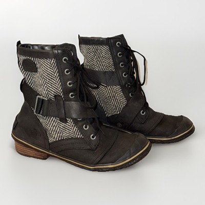 Sorel Womens Slimboot Herringbone Lace Up WP Boots Size 8 NL2153
