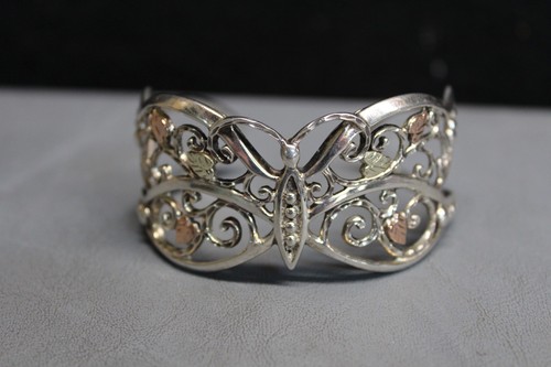 BLACK HILLS GOLD 12K STERLINGSILBER 925 SCHMETTERLING MANSCHETTE ARMBAND 7"
