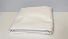 NEW The Company Store White Queen Flat Sateen Sheet  89” x 102” 100% Cotton