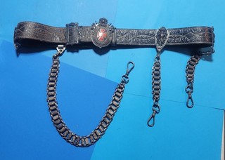 Antique Masonic Knights Templar Sword Hanger Belt