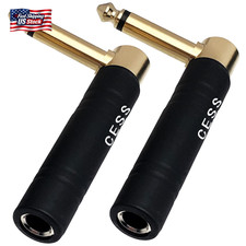 CNCESS CESS-190 Guitar Plug Adapter Right Angle 1/4 Inch TS Female to 1/4 Inch T