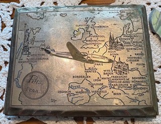 Vintage IBELO MONOPOL ? Cigarette Case Map Pittsburgh PA