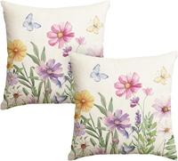 Artoid Mode Blumen BläTter Schmetterling FrüHling KissenbezüGe 2Er Set, 45X45 Cm