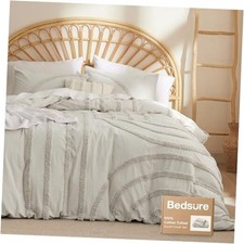 Cotton Duvet Cover King King 104" x 90" 19 - Tufted Linen No Comforter