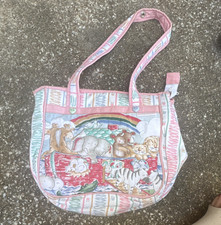 Baby Boom Tote Diaper Bag Noah's Ark Animal Print Pink Multicolor Inner Pockets