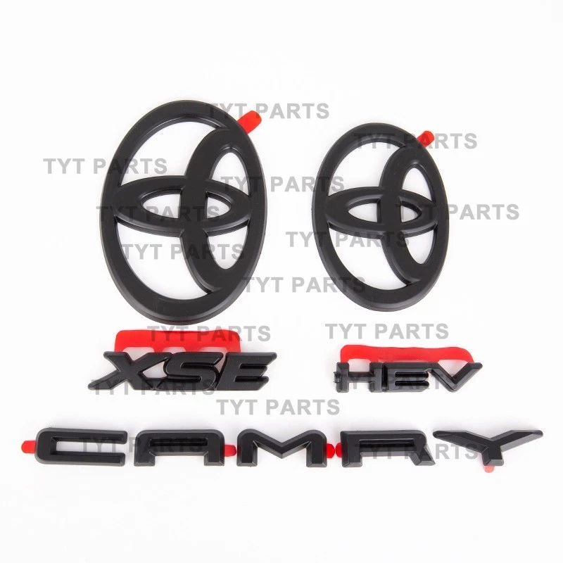 NEW OEM TOYOTA 2025+ CAMRY HYBRID XSE HEV BLACKOUT EMBLEM OVERLAYS KIT SET - Image 3 of 4