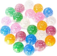 24 Pack Glitter Bouncy Balls 32Mm Rubber Bounce Balls Party Favors Kids Bulk