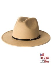 2XL/XL/L Felt Fedora Hats for Men Women,M/S Wide Brim Dress XX-Large Khaki