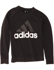ADIDAS Womens Graphic Sweatshirt Jumper UK 4/6 XS Black Cotton CP60