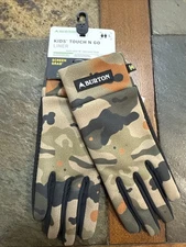 Burton Kids Touch N Go Liner Gloves Large Camo Screen Grab Winter Youth