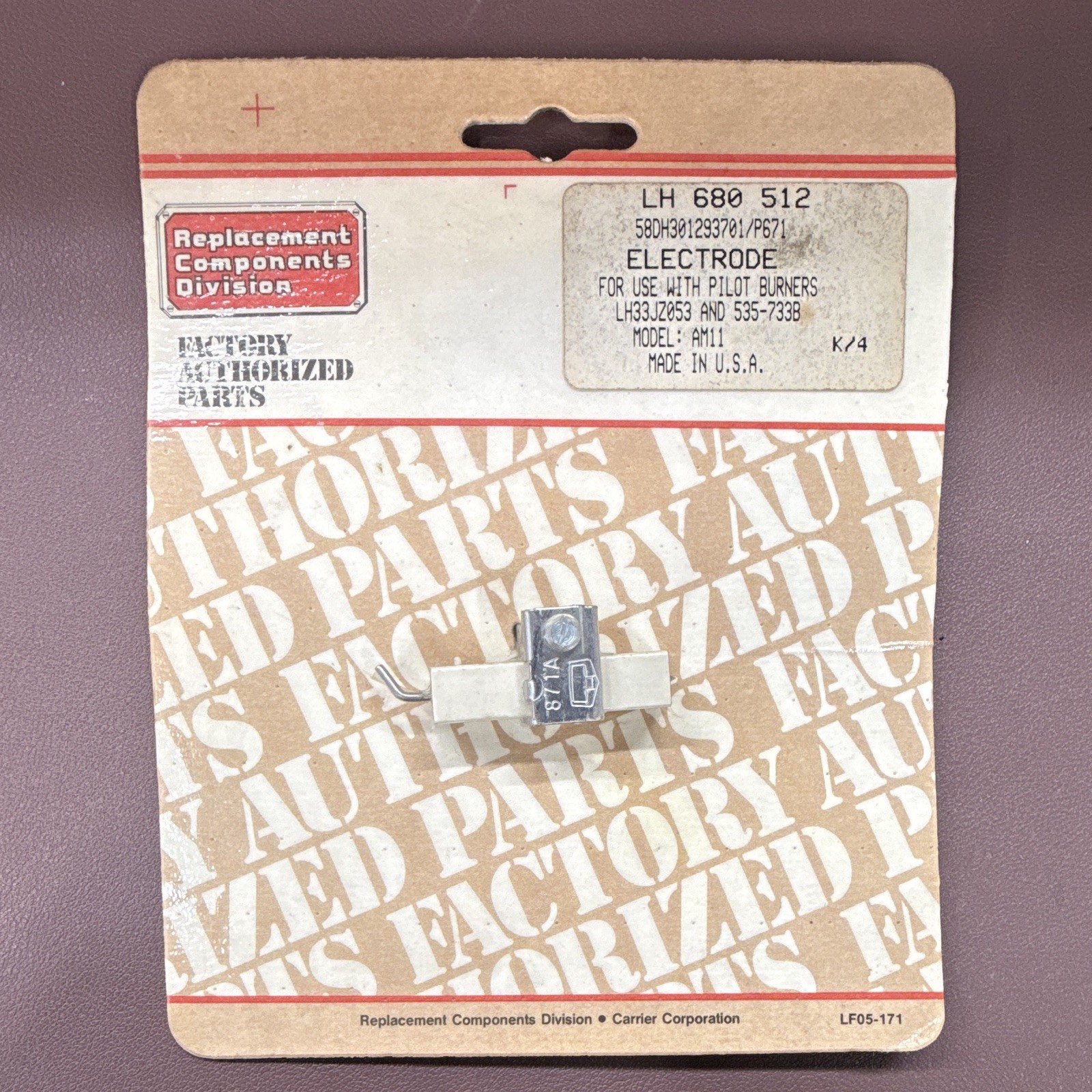 Carrier Pilot Burner Electrode LH 680 512 AM11