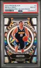 2024 PANINI PRIZM BLACK KALEIDOSCOPIC SILVER PRIZM #8 NIKOLA JOKIC PSA 8