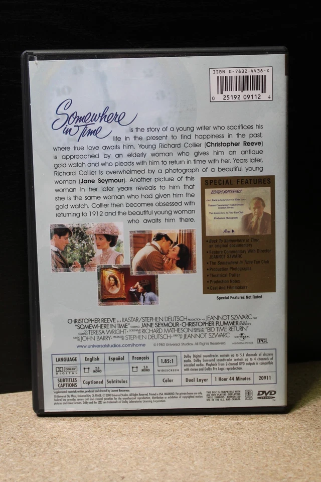 Somewhere in Time (DVD, 1980) Collector's Edition Very Good - Image 2 of 2
