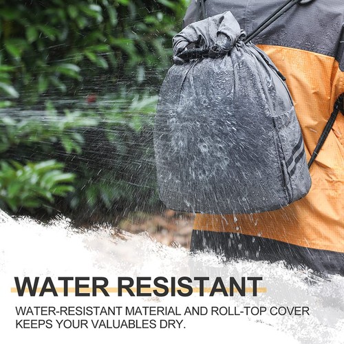 Water-Resistant Drawstring Bag - Expandable 30L with Anti-Theft Zipper Pocket... - Picture 9 of 9