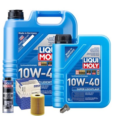 Motoröl 10W40 LIQUI MOLY 6L+MAHLE Ölfilter+Spülung+Ölablassschraube