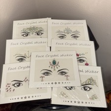 Set of 7 Face Gems Adhesive Crystal Jewel Tattoo Stickers Body Make Up