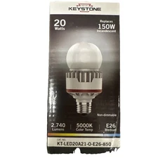Keystone KT-LED20A21-O-E26-850 LED Light Bulb. 20watt 120V