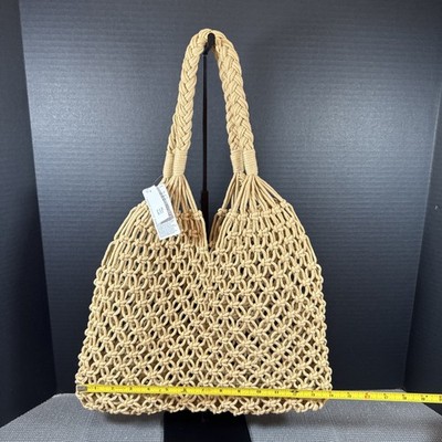 Tote Bag Woven Boho Beach Summer Shoulder Handbags GAP New With Tags Packable
