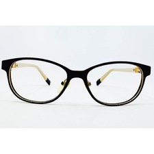 Furla Eyeglasses Womens Black Gold VFU107K Cat Eye 50-15-140