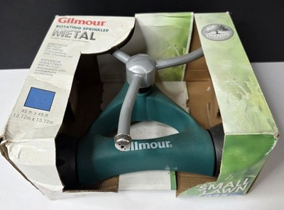 Gilmour Metal Rotating Lawn Sprinkler Even Spray Coverage Small Lawn 2025 sq ft