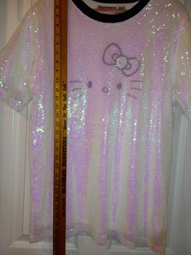 Camisa para mujer Hello Kitty 2xl manga corta Sanrio Forever 21 camiseta gráfica de lentejuelas - Imagen 7 de 8