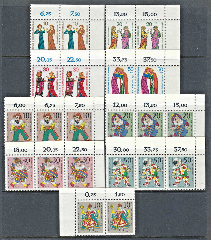 Germany Berlin 1970 #9NB70-9NB73x2, 9NB74-9NB77x3, 9NB78x2 MNH